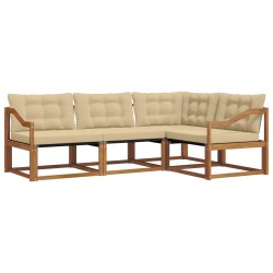 Ensemble de canapés d'extérieur 4 pcs Naturel et Beige 527556527556