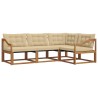 Ensemble de canapés d'extérieur 4 pcs Naturel et Beige 527556527556