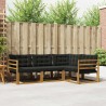 Ensemble de canapés d'extérieur 4 pcs Naturel et Noir 527558527558
