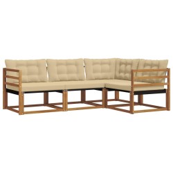 Ensemble de canapés d'extérieur 4 pcs Naturel et Beige 527561527561