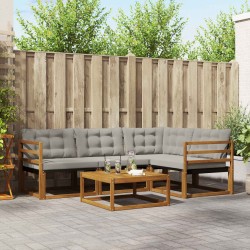 Ensemble de canapés d'extérieur 5 pcs Gris Naturel et Clair 527563527563