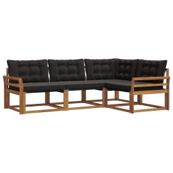Ensemble de canapés d'extérieur 4 pcs Naturel et Noir 527564527564