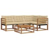 Ensemble de canapés d'extérieur 5 pcs Naturel et Beige 527566527566