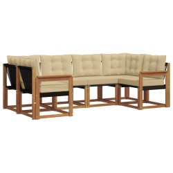 Ensemble de canapés d'extérieur 6 pcs Naturel et Beige 527570527570