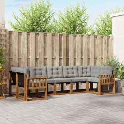 Ensemble de canapés d'extérieur 7 pcs Gris Naturel et Clair 527571527571