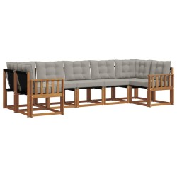 Ensemble de canapés d'extérieur 7 pcs Gris Naturel et Clair 527571527571