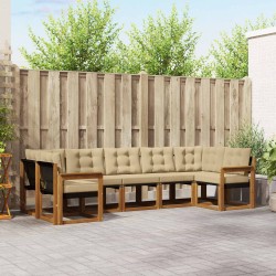 Ensemble de canapés d'extérieur 7 pcs Naturel et Beige 527573527573