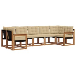 Ensemble de canapés d'extérieur 7 pcs Naturel et Beige 527573527573