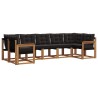 Ensemble de canapés d'extérieur 7 pcs Naturel et Noir 527574527574