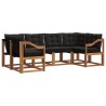 Ensemble de canapés d'extérieur 6 pcs Naturel et Noir 527576527576