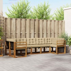 Ensemble de canapés d'extérieur 7 pcs Naturel et Beige 527577527577