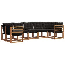 Ensemble de canapés d'extérieur 7 pcs Naturel et Noir 527578527578