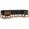Ensemble de canapés d'extérieur 7 pcs Naturel et Noir 527578527578