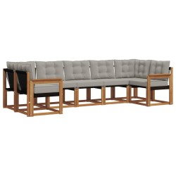 Ensemble de canapés d'extérieur 7 pcs Gris Naturel et Clair 527579527579