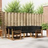 Ensemble de canapés d'extérieur 6 pcs Naturel et Noir 527582527582