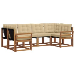 Ensemble de canapés d'extérieur 6 pcs Naturel et Beige 527585527585
