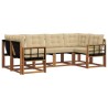 Ensemble de canapés d'extérieur 6 pcs Naturel et Beige 527587527587