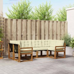 Ensemble de canapés d'extérieur 6 pcs Naturel et Crème 527588527588