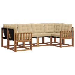 Ensemble de canapés d'extérieur 6 pcs Naturel et Beige 527589527589