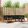 Ensemble de canapés d'extérieur 6 pcs Naturel et Noir 527590527590