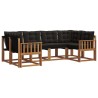 Ensemble de canapés d'extérieur 6 pcs Naturel et Noir 527590527590