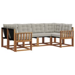 Ensemble de canapés d'extérieur 6 pcs Gris Naturel et Clair 527591527591
