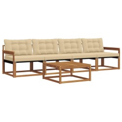 Ensemble de canapés d'extérieur 5 pcs Naturel et Beige 527593527593
