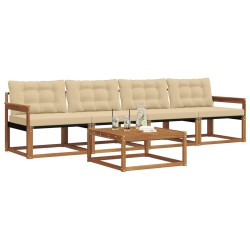 Ensemble de canapés d'extérieur 5 pcs Naturel et Beige 527593527593
