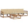 Ensemble de canapés d'extérieur 5 pcs Naturel et Beige 527593527593
