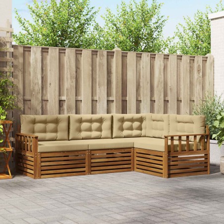 Ensemble de canapés d'extérieur 4 pcs Naturel et Beige 527597527597