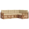 Ensemble de canapés d'extérieur 4 pcs Naturel et Beige 527597527597