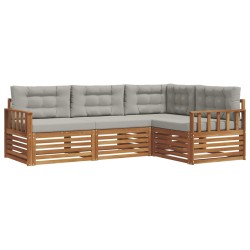 Ensemble de canapés d'extérieur 4 pcs Gris Naturel et Clair 527598527598