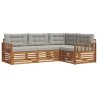 Ensemble de canapés d'extérieur 4 pcs Gris Naturel et Clair 527598527598