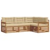 Ensemble de canapés d'extérieur 4 pcs Naturel et Beige 527602527602
