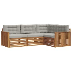 Ensemble de canapés d'extérieur 4 pcs Gris Naturel et Clair 527603527603
