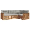 Ensemble de canapés d'extérieur 4 pcs Gris Naturel et Clair 527603527603