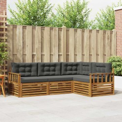 Ensemble de canapés d'extérieur 4 pcs Naturel et Anthracite 527604527604