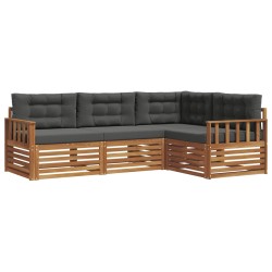 Ensemble de canapés d'extérieur 4 pcs Naturel et Anthracite 527604527604