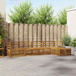 Ensemble de canapés d'extérieur 5 pcs Naturel 527611527611