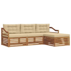 Ensemble de canapés d'extérieur 4 pcs Naturel et Beige 527612527612