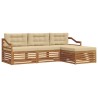 Ensemble de canapés d'extérieur 4 pcs Naturel et Beige 527612527612