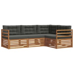 Ensemble de canapés d'extérieur 4 pcs Naturel et Anthracite 527613527613