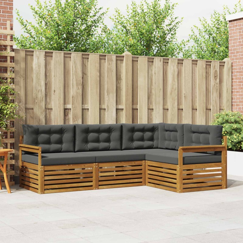 Ensemble de canapés d'extérieur 4 pcs Naturel et Anthracite 527615527615