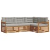 Ensemble de canapés d'extérieur 4 pcs Gris Naturel et Clair 527616527616