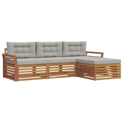 Ensemble de canapés d'extérieur 4 pcs Gris Naturel et Clair 527619527619