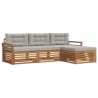 Ensemble de canapés d'extérieur 4 pcs Gris Naturel et Clair 527619527619