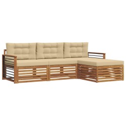 Ensemble de canapés d'extérieur 4 pcs Naturel et Beige 527622527622
