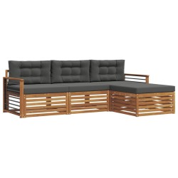 Ensemble de canapés d'extérieur 4 pcs Naturel et Anthracite 527623527623