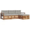 Ensemble de canapés d'extérieur 4 pcs Gris Naturel et Clair 527624527624