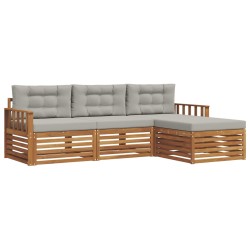 Ensemble de canapés d'extérieur 4 pcs Gris Naturel et Clair 527627527627